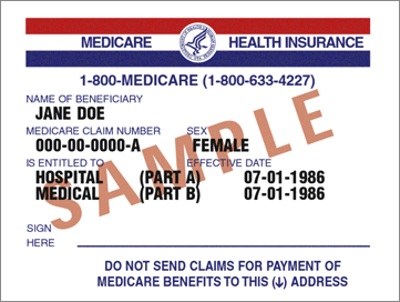 picture of sample Medicare card